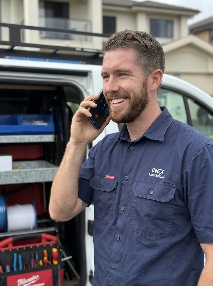 James answering a call Inex Gold Coast